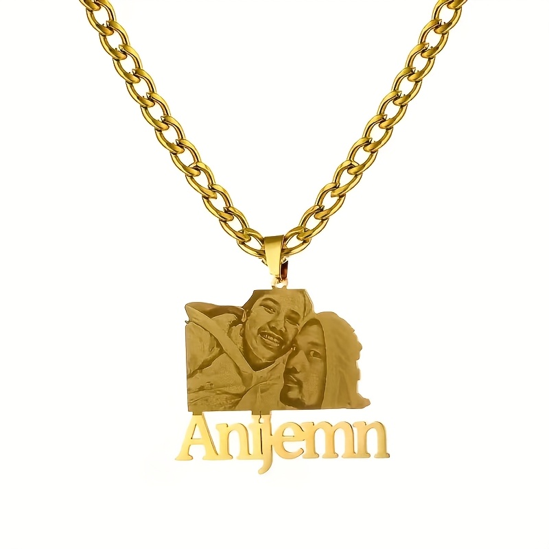 Custom Photo Pendant Necklace with Cuban Chain